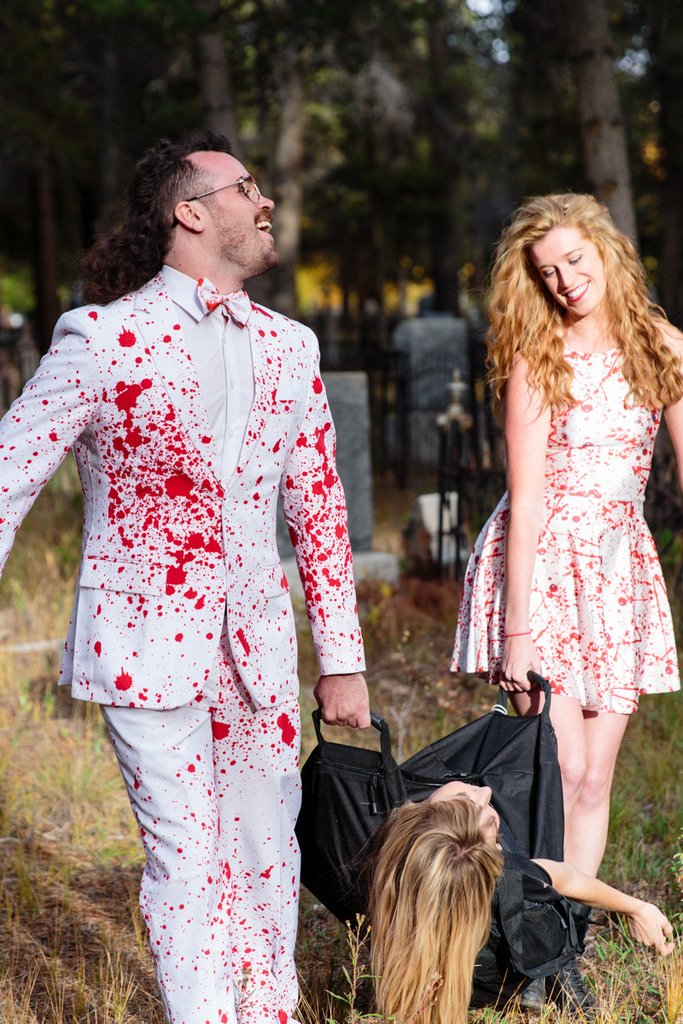 flogging blood-splattered costumes