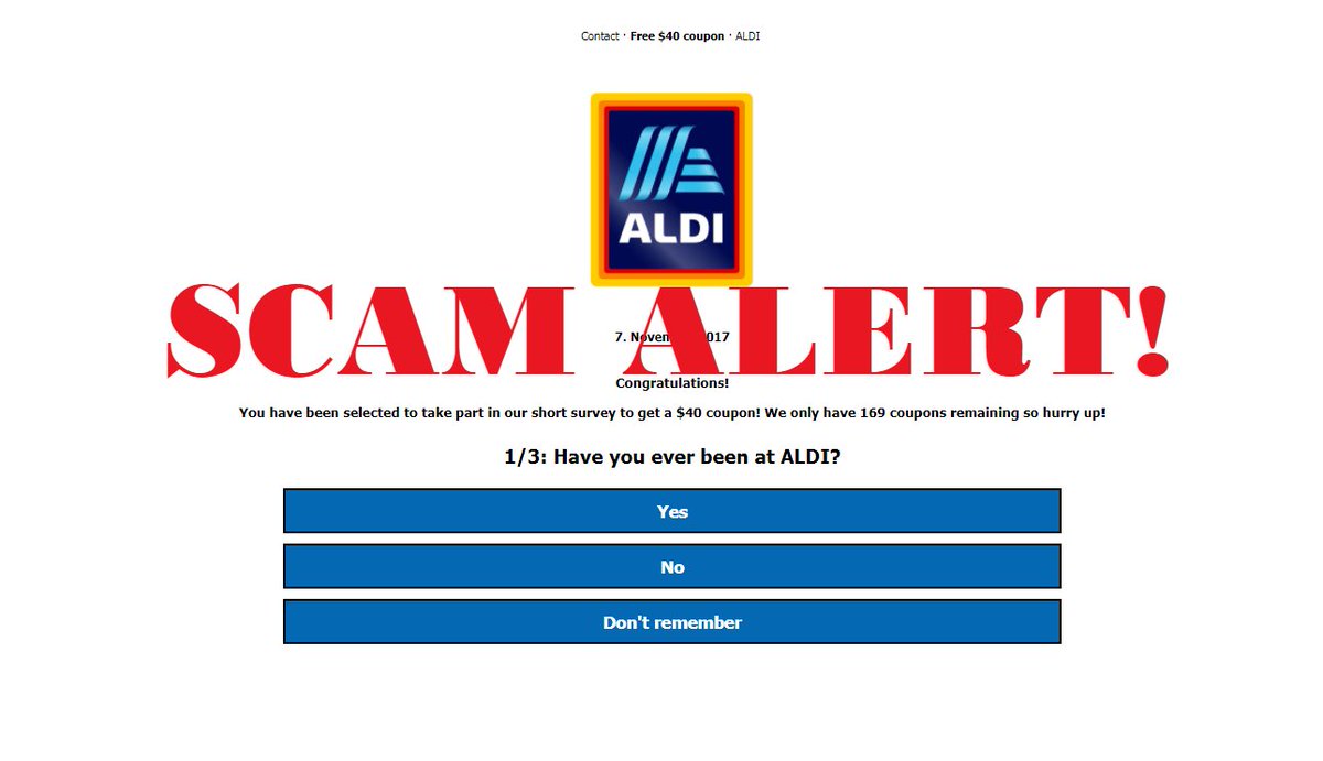 ALDI coupon scams