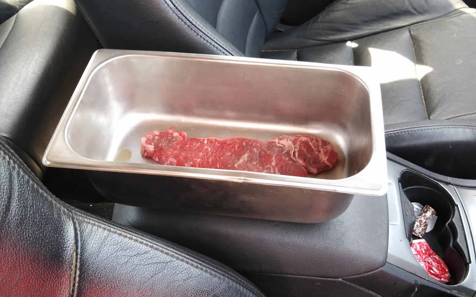 Raw steak left in car cooks to well-done
