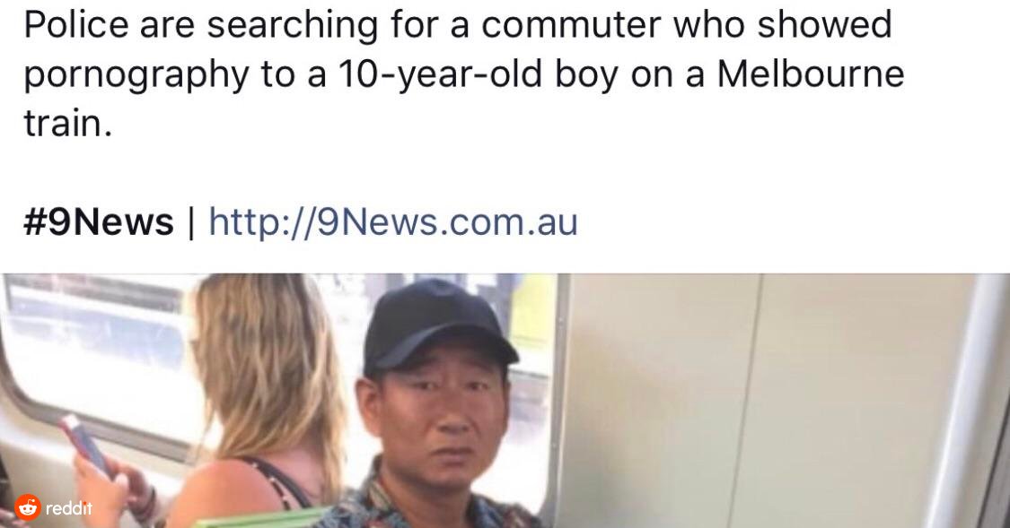 commuter who showed pornography to a 10-year-old boy on a Melbourne train