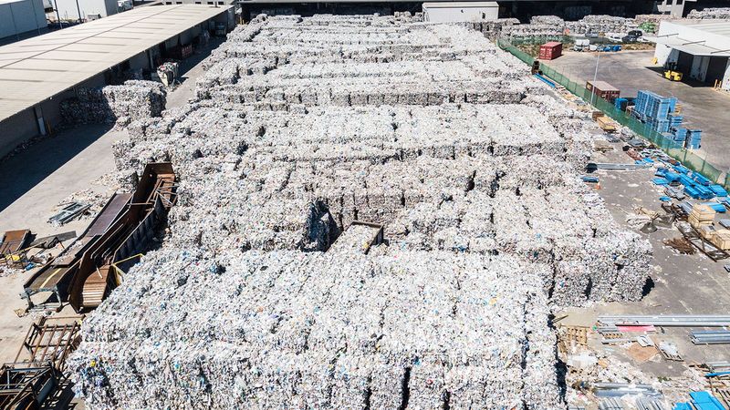 Recyclable waste stockpiles