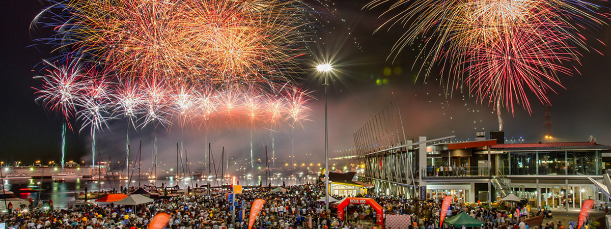 fireworks at the Docklands