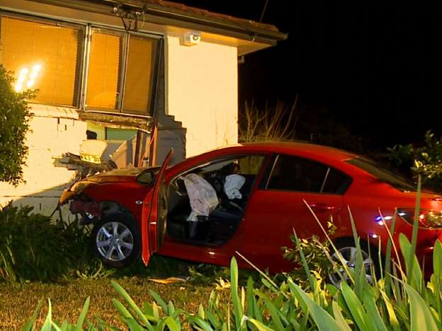 Couple's lucky escape after stolen car crashes into bedroom