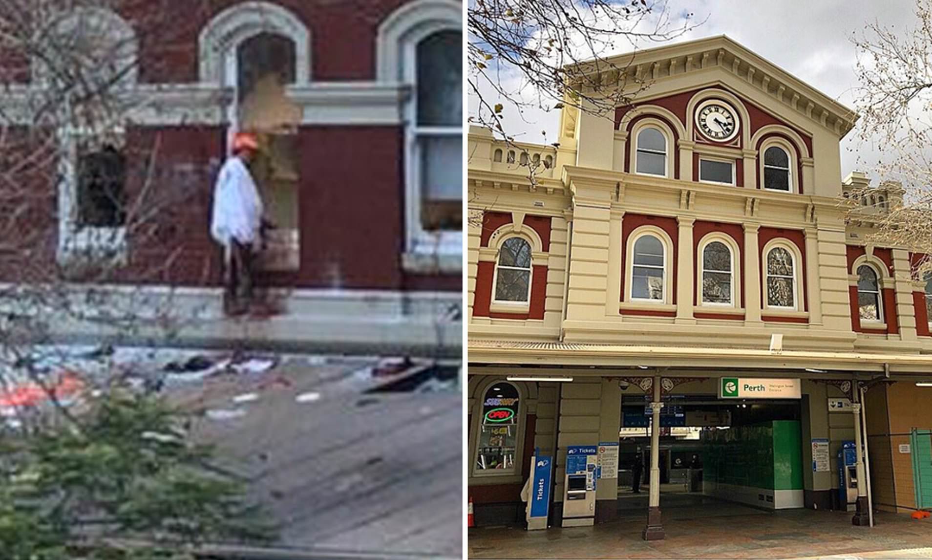 Naked man on train station roof puts Perth street in lockdown