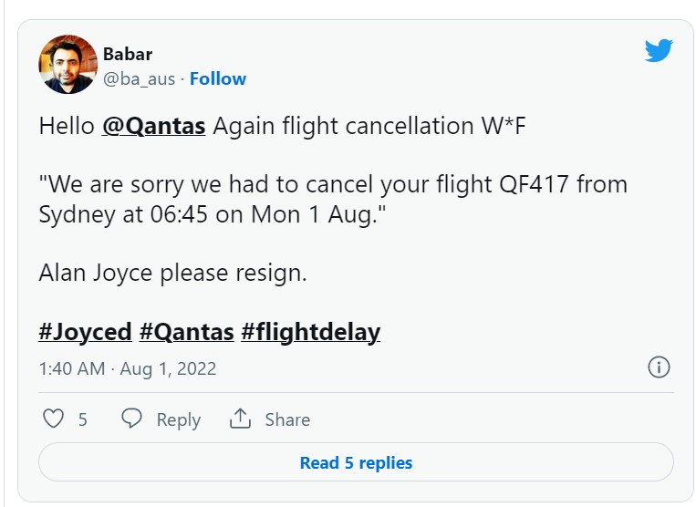 chuyến bay bị hủy ở úc